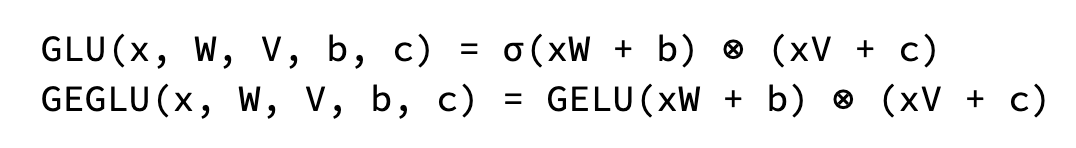 GeGLU 啟用函數範例